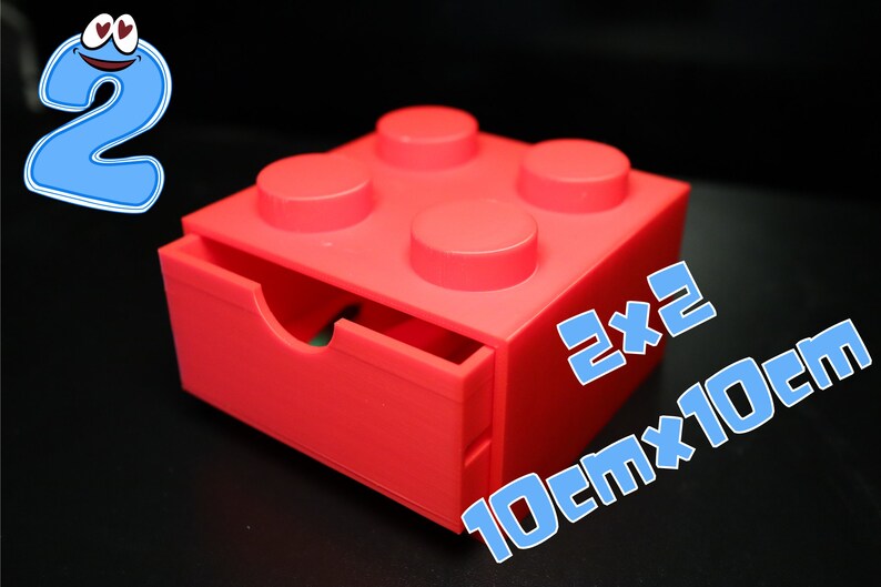 Kids Brick Storage: Customizable Desk Organizer 2 x 2