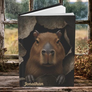 Personalized Capybara Journal Hardcover Notebook  Animal Cute Gift Gratitude Writing Reflection Diary Hardback Memory Book Wildlife