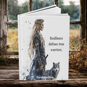 Personalized Woman Viking Wolf Journal  Notebook Norse Mythology Diary Woman Gift Empowerment Warrior Sketchbook Fantasy Themed Logbook