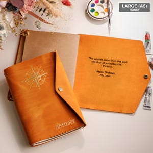 Custom REFILLABLE Leather Journal, Leather Notebook Gift for Him, Personalized engraved Leather sketchbook