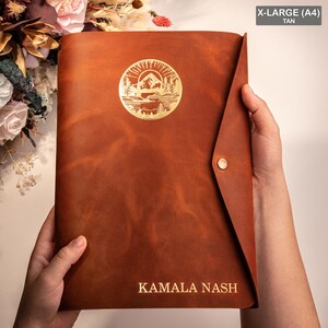 Custom gift for Mother&#39;s Day, Personalized leather Notebook for Mother, Leather Journal for Her