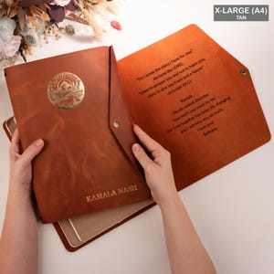Extra Large Leather Journal, Personalized XL Sketchbook for Her, Unique Gift for Wife Artist
