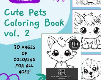 Cute Pets Mix N Match Coloring Pages vol. 2