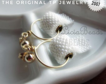 Toilet Paper earrings on 14k gold filled/plated stud post earrings