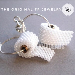 Toilet Paper earrings on sterling silver or gold plated posts image 3