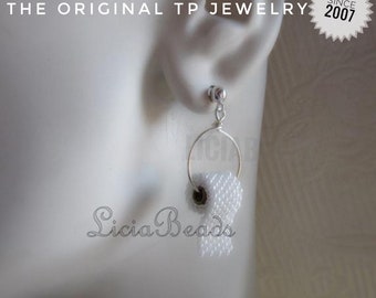 Toilet Paper earrings on sterling silver or gold plated posts