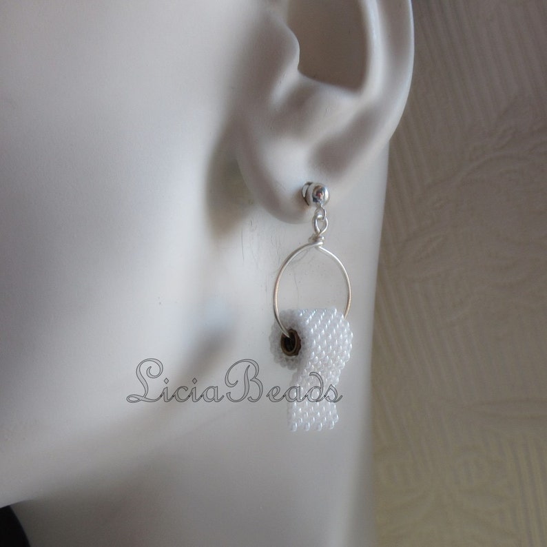 Toilet Paper earrings on gold or sterling silver stud post earrings image 3