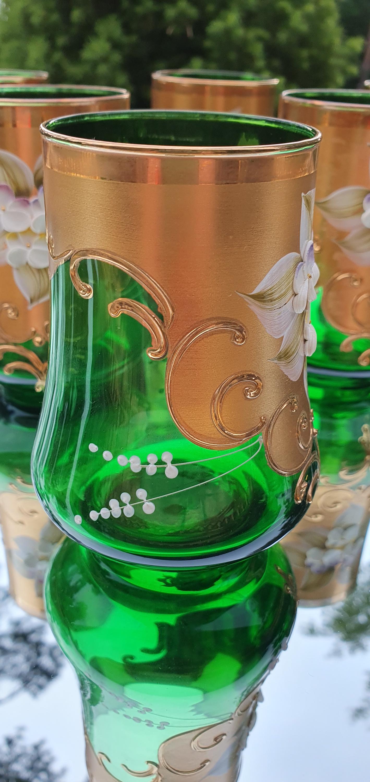 ムラーノ エメラルドグリーン ワインデキャンタセット：セルジオ・ザネ
