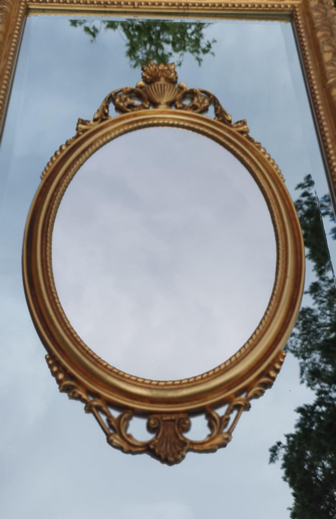 Vintage Italian Gold Oval Mirror – SP Mod Depose 1960s Ornate Wall ...