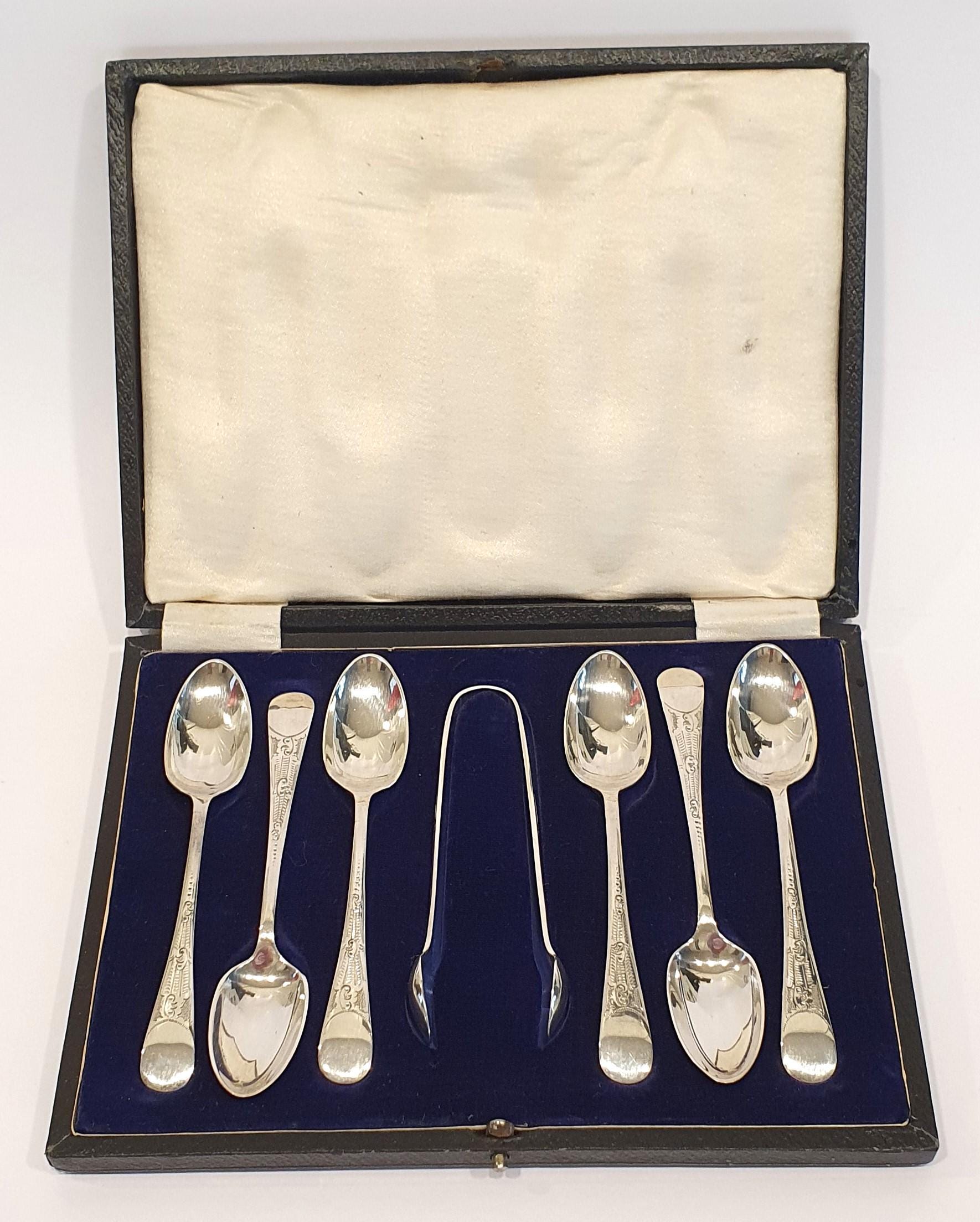 ❇希少❇ シェフィールド 銀製 ティースプーン&トングセット 1890年製 アンティークシルバーメッキティースプーン＆シュガートングセット