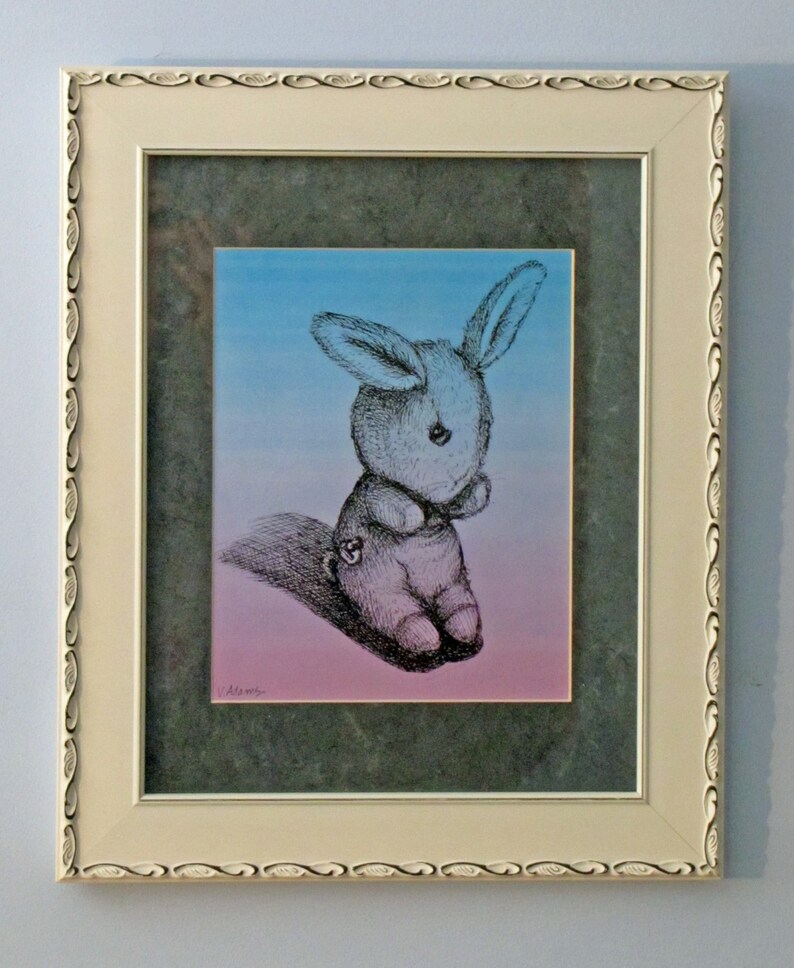 Wall Art Print Childrens Illustration Bunny Rabbit Pen and Ink image 3