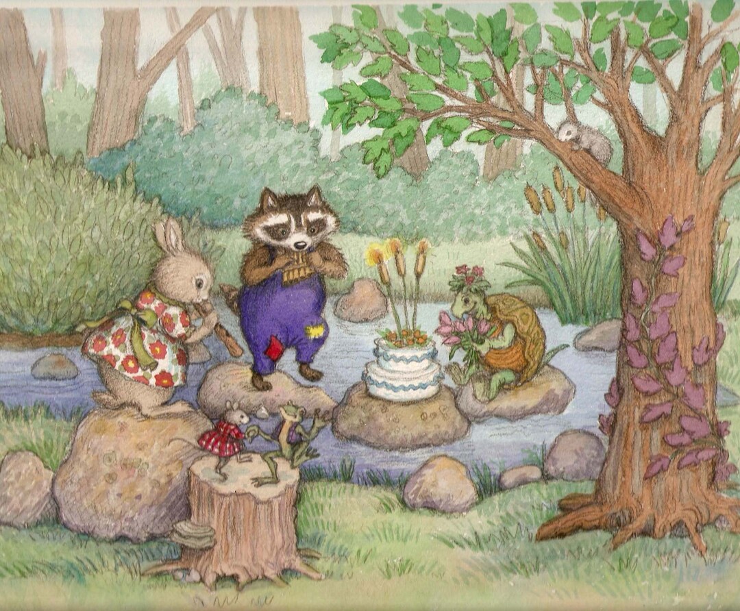 Forest Animalschildrens Wall Art Print Kids Digital Woodland Party - Etsy