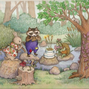 Forest AnimalsChildrens Wall Art Print Kids Digital Woodland Party image 1