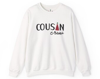 Cousin Crew Sweatshirt,  Matching Family DTG Printed Crewneck for Holidays and Reunions