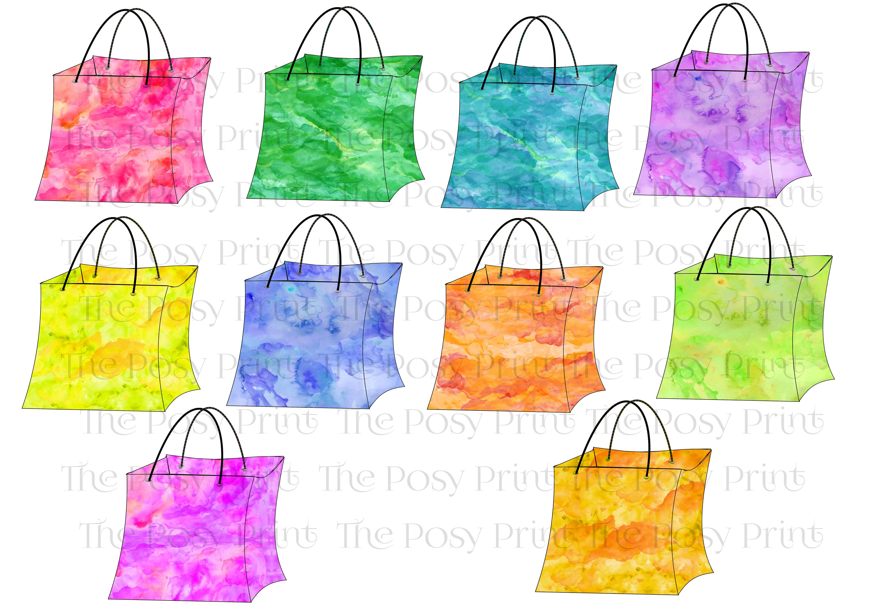 14 Shopping Bags Clipart Bundle Shopping Bag Illustration