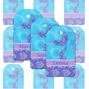 Mermaid Tags, Mermaid Tail, Jet Template Editable Tags, Mermaid Party ...