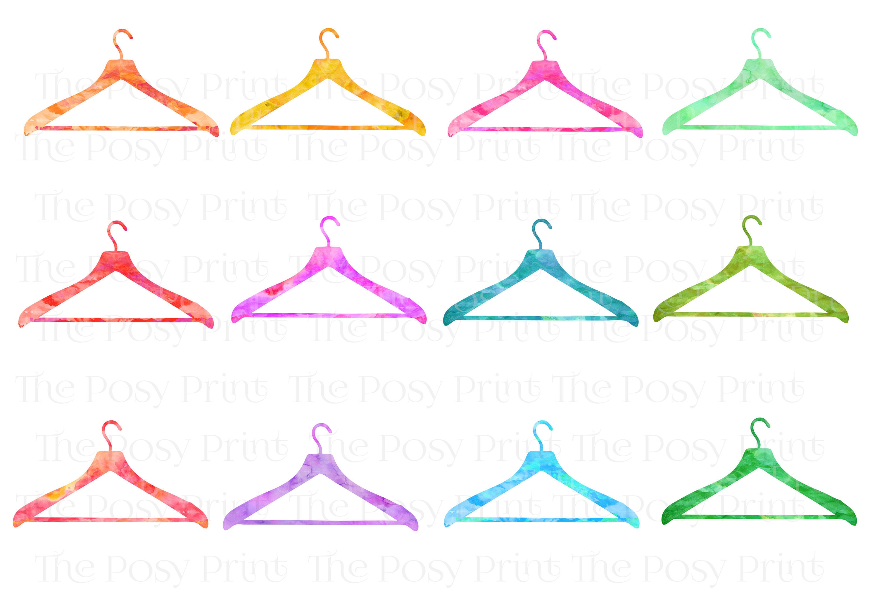 Clothes Hanger Clipart Watercolor Coat Hanger Printable Etsy
