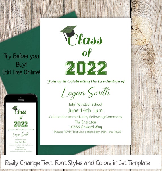 Graduation Invitation Template Graduation Celebration Etsy Graduation Invitation Template Graduation Celebration Etsy