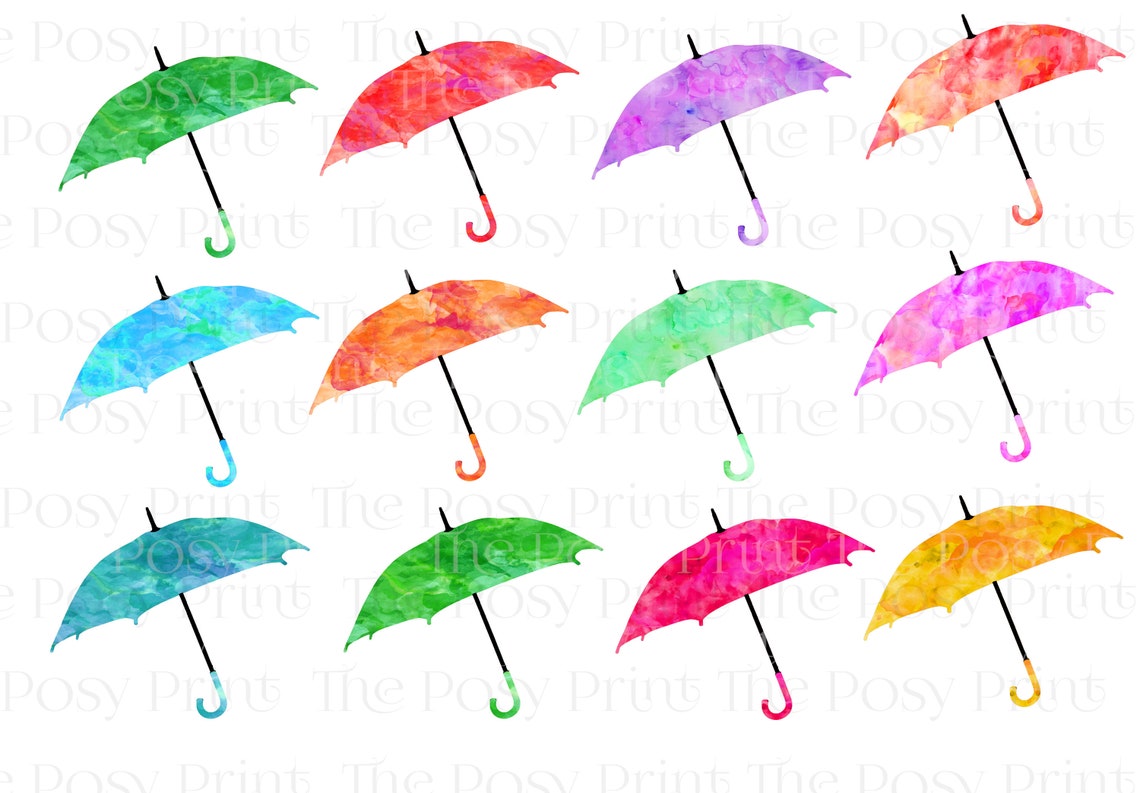 Umbrella Clipart Watercolor Umbrella PNG Printable Clip - Etsy