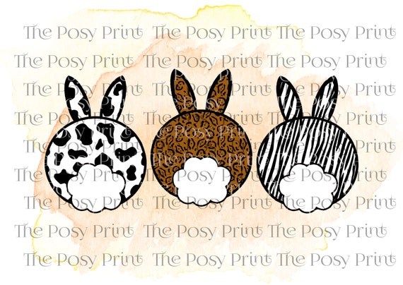 Animal Print Giraffe Camouflage Leopard Bunny Rabbit Trio Triple Easter Funky Cute Sublimation T-shirt Instant Download PNG JPEG