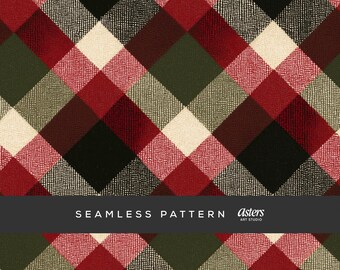 Kerst geruite tartan naadloze patroon rood groen geruit digitaal papier feestelijke buffel geruite herhaling achtergrond vakantie stof ontwerp