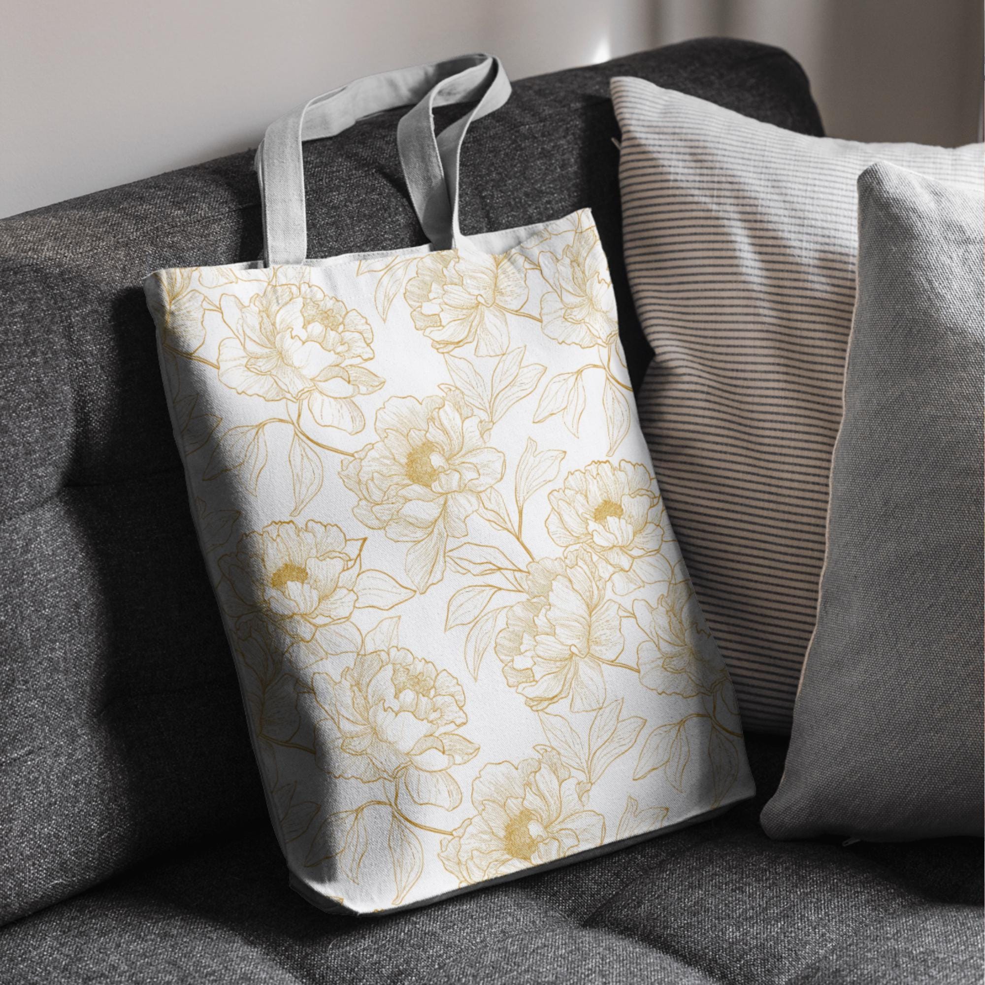 Yellow Toile Seamless Pattern, Peony Line Art Floral Digital Paper ...