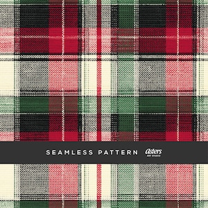 Julpläd sömlöst mönster rött och grönt tartan digitalt papper rustikt semestertyg textur sublimering bakgrund upprepa design