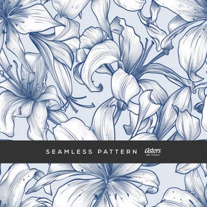 Chinoiserie Seamless Pattern, Vintage Floral Digital Paper, Elegant Scrapbooking Backgrounds, Asian Art Design