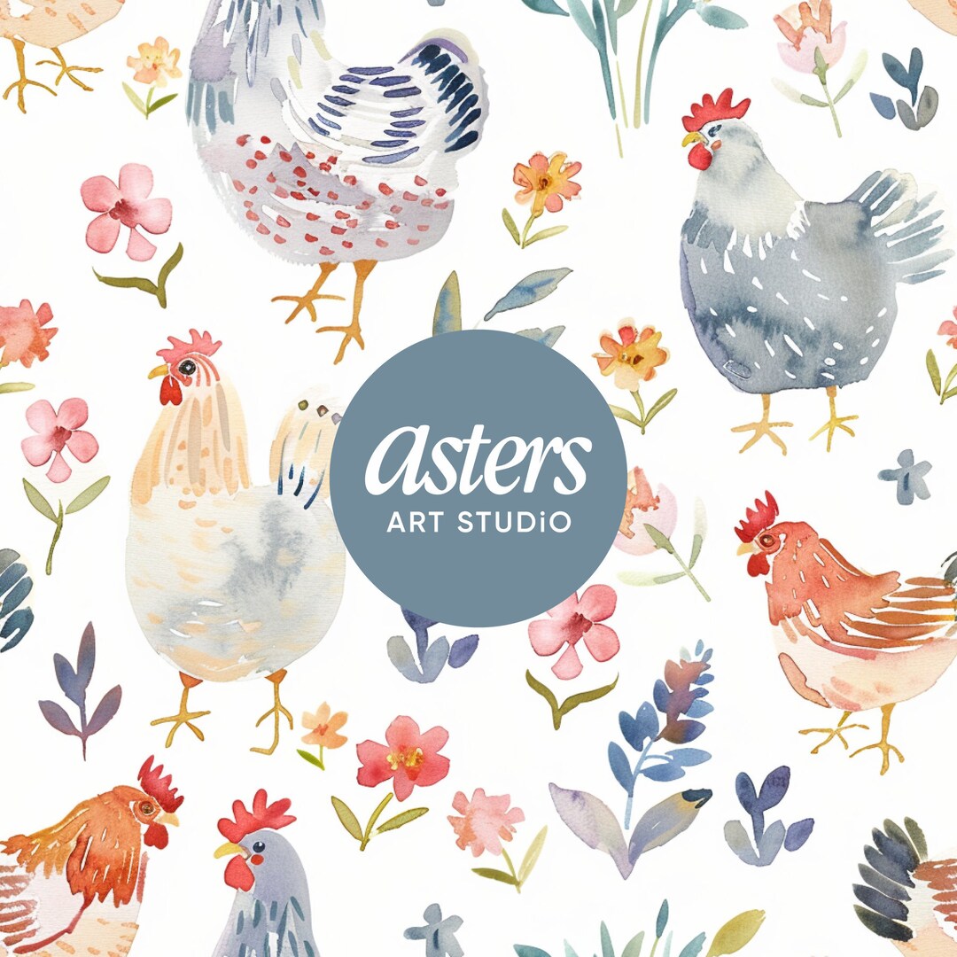 Seamless Chicken Pattern Roosters Pattern Chickens Seamless Background ...