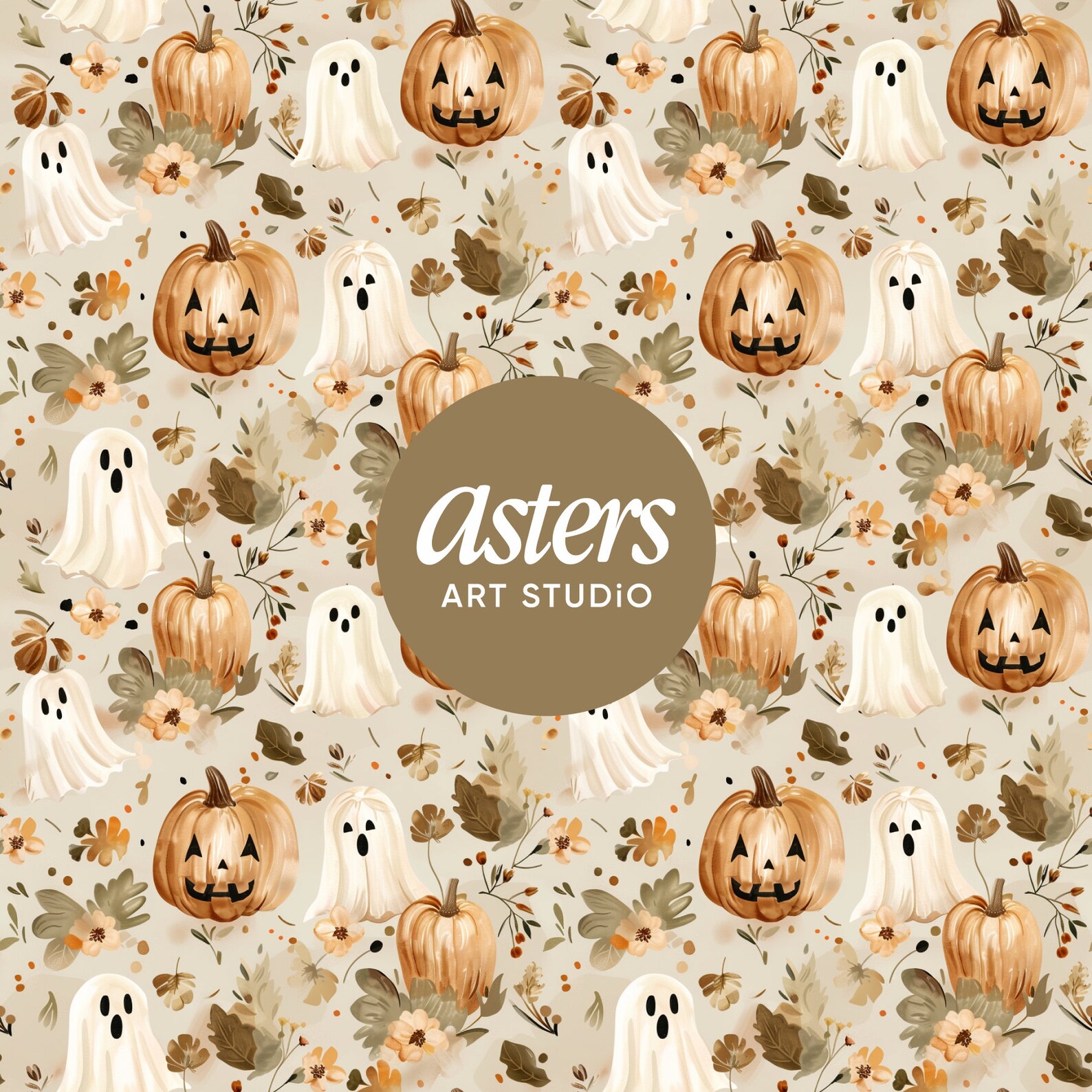 Boho Halloween Seamless Pattern, Boho Pattern, Halloween Pumpkin ...