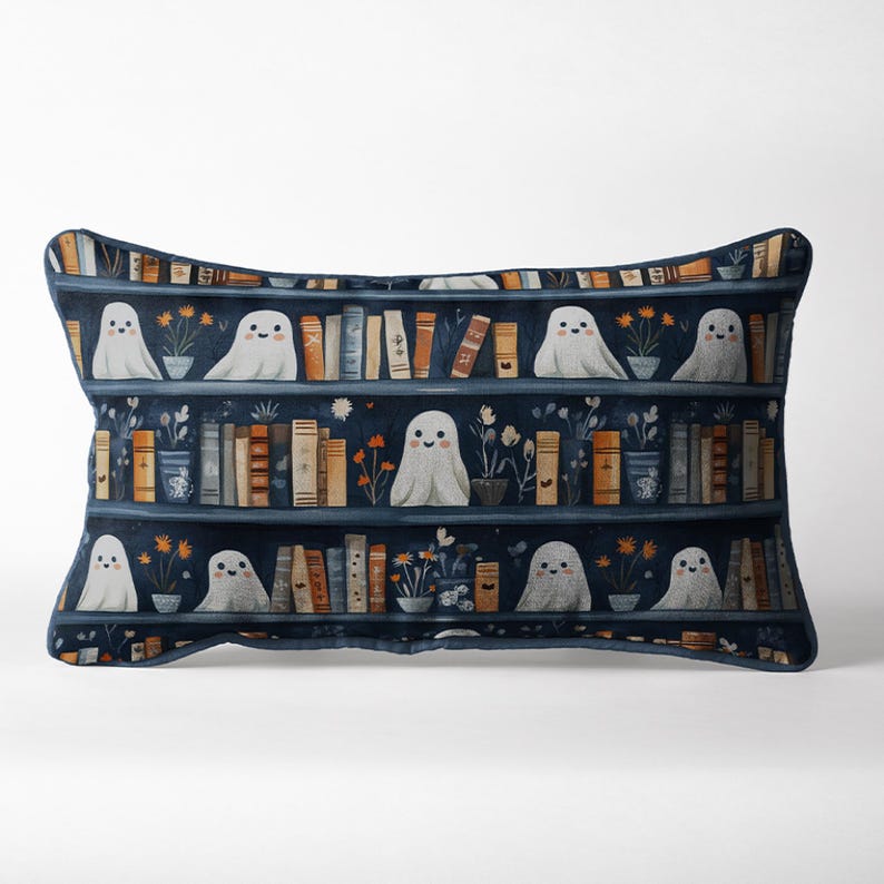 Ghost Book Seamless Pattern Bookish Ghost Digital Paper Book Lover ...