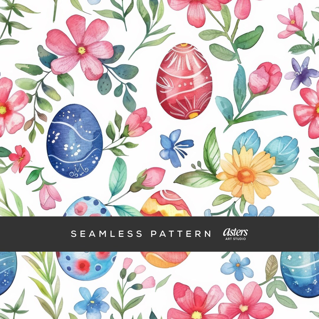 Seamless Easter Egg Wrapping Paper Easter Seamless Digital Paper Easter ...