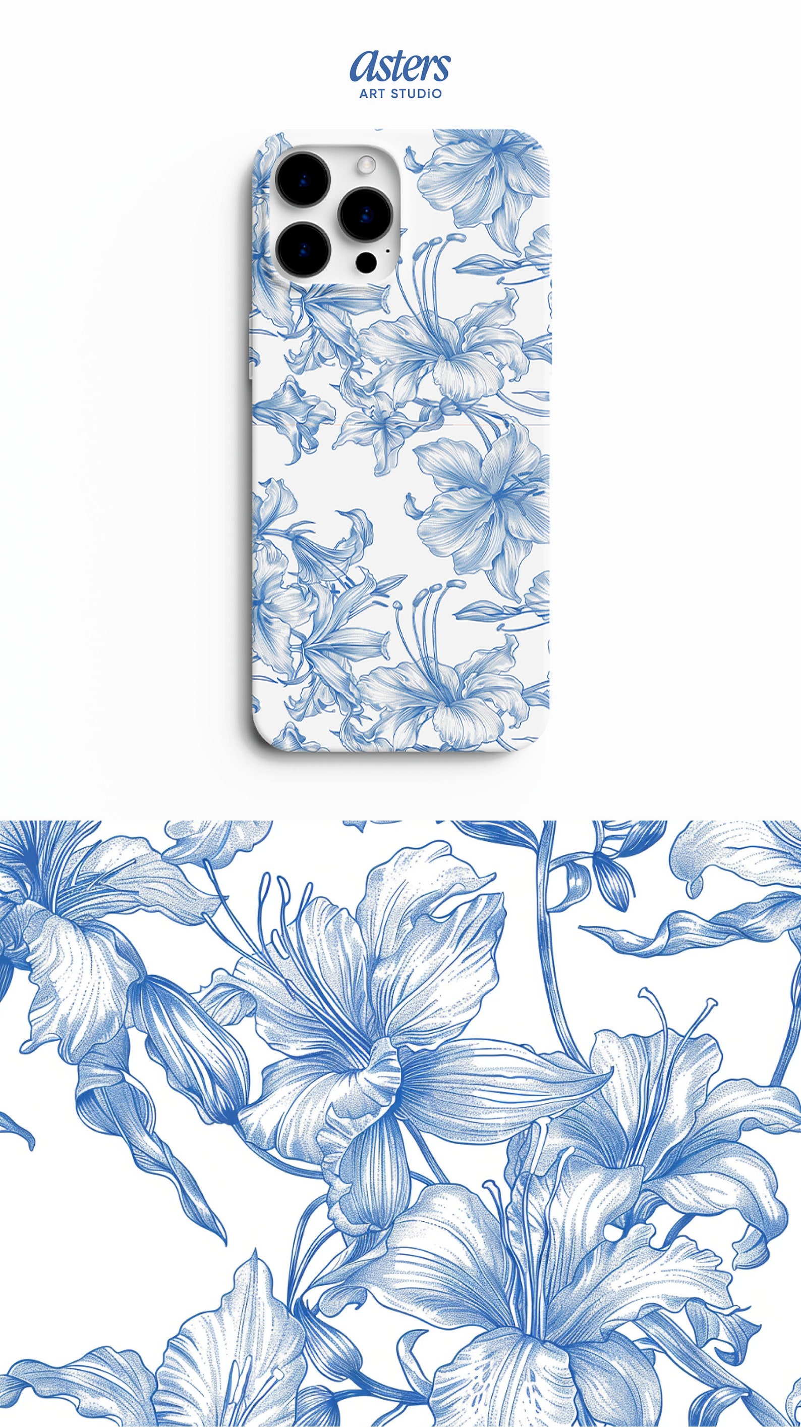 Seamless Pattern Toile De Jouy Blue Chinoiserie Pattern Blue Toile ...