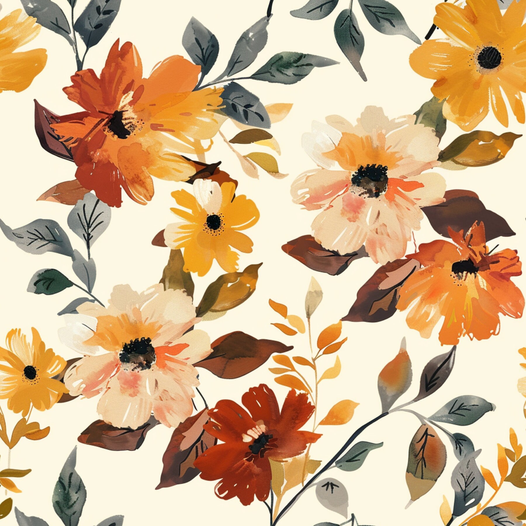 Autumn Seamless Pattern Fall Seamless Print Autumn Digital Paper Fall ...