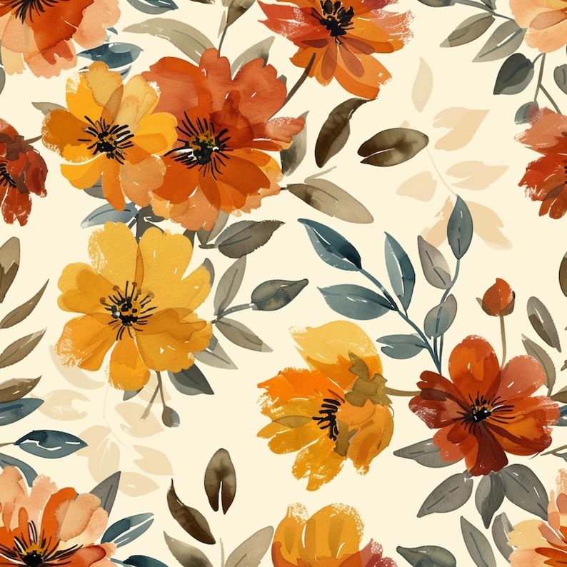 Autumn Seamless Pattern Fall Seamless Print Autumn Digital Paper Fall ...