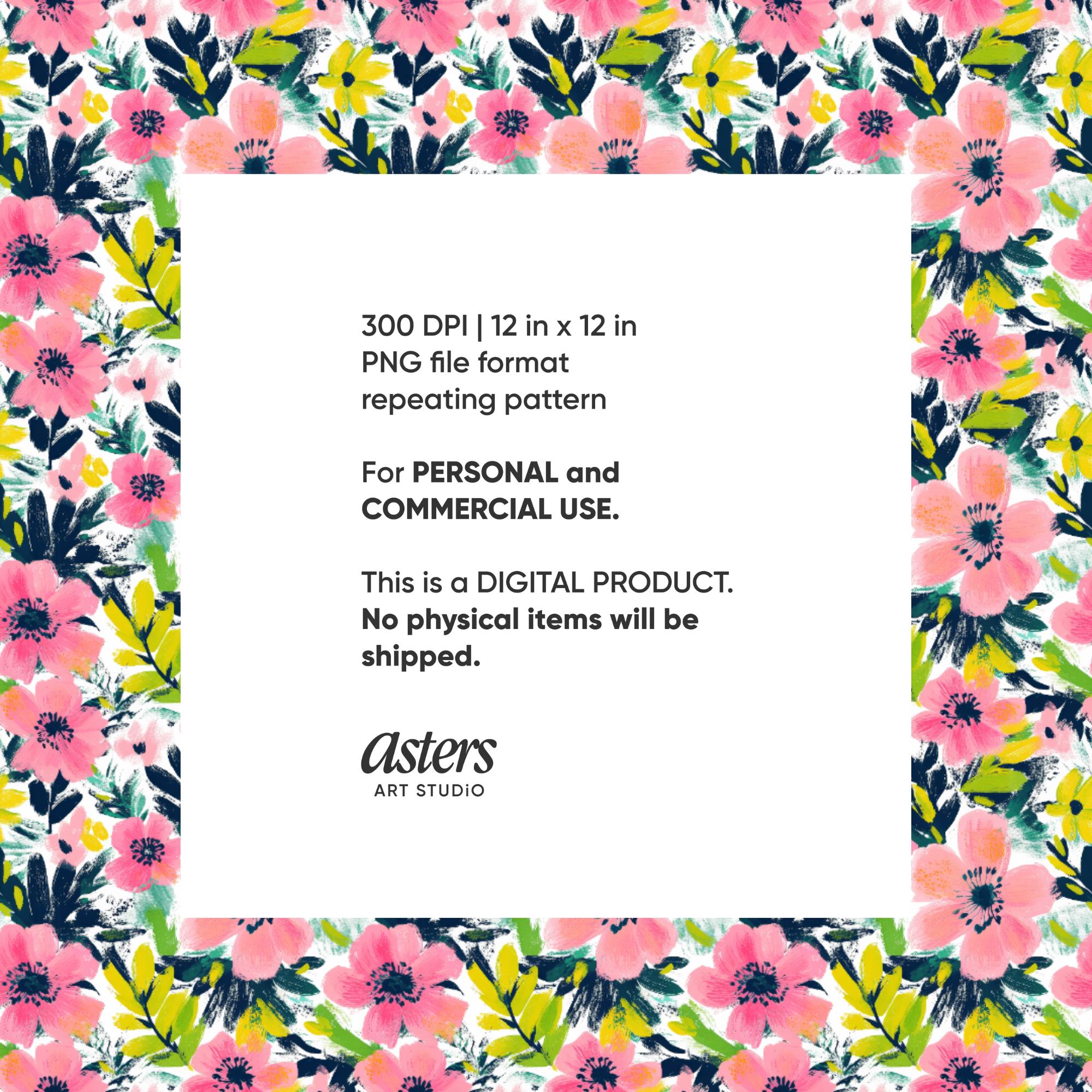 Painterly Pink Floral Seamless Pattern, Spring Flower Digital Paper ...