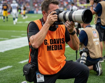 Orange Mesh-Weste für Fotografen – Leichte Signalweste für Events, Sport & Presse | Individualisierung möglich