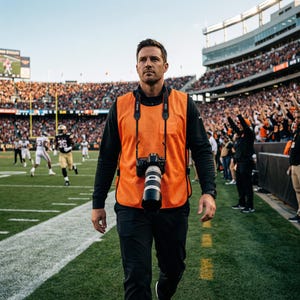 フォトグラファー用シグナルベスト オレンジ – イベント、スポーツ、アウトドアに最適な通気性メッシュベスト – 軽量、視認性が高く、カスタマイズ可能