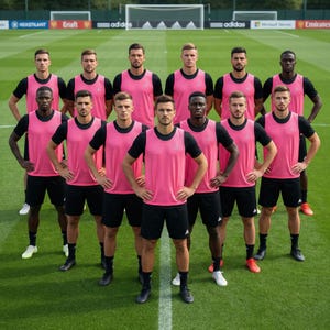 Pack de 12 petos rosas de fútbol | Petos de entrenamiento para equipos | Ligeros y transpirables | Personalizables | Tallas S, M, L