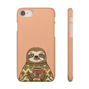 Funda para teléfono con diseño de perezoso fumador gruñón, funda retro con animales, funda para iPhone 17 16 15 14 13 12 11 y Samsung S25 S24.
