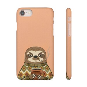 Funda para teléfono con diseño de perezoso fumador gruñón, funda retro con diseño de animales, funda para iPhone 17 16 15 14 13 12 11 y Samsung S25 S24.