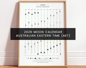2026 Dark Moon Phase Calendar (SHIPS FLAT) Hangable Dark Lunar