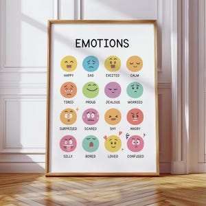 Calm Corner Emotions Chart: Montessori Homeschool Decor