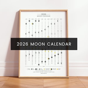 2026 Moon Phase Calendar for Australia, Printable Lunar Gift