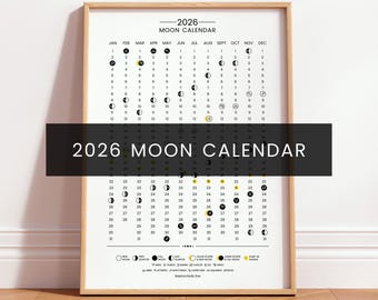 2026TYPE-MOONカレンダー 2026 Lunar Calendar Print | NORTHERN Hemisphere | Illustrated Moon