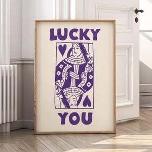 Queen of Hearts Art Print: Funky Retro Maximalist Decor