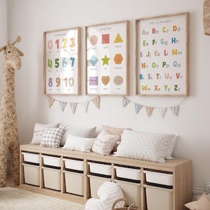 Educational Posters Set of 12, Homeschool Learning Prints & Charts ...