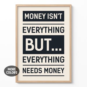 Arte murale motivazionale, poster con citazioni sul denaro, stampa tipografica moderna, arredamento per ufficio, arte per la casa "Hustle", regalo per imprenditori, cartello minimalista per la stanza
