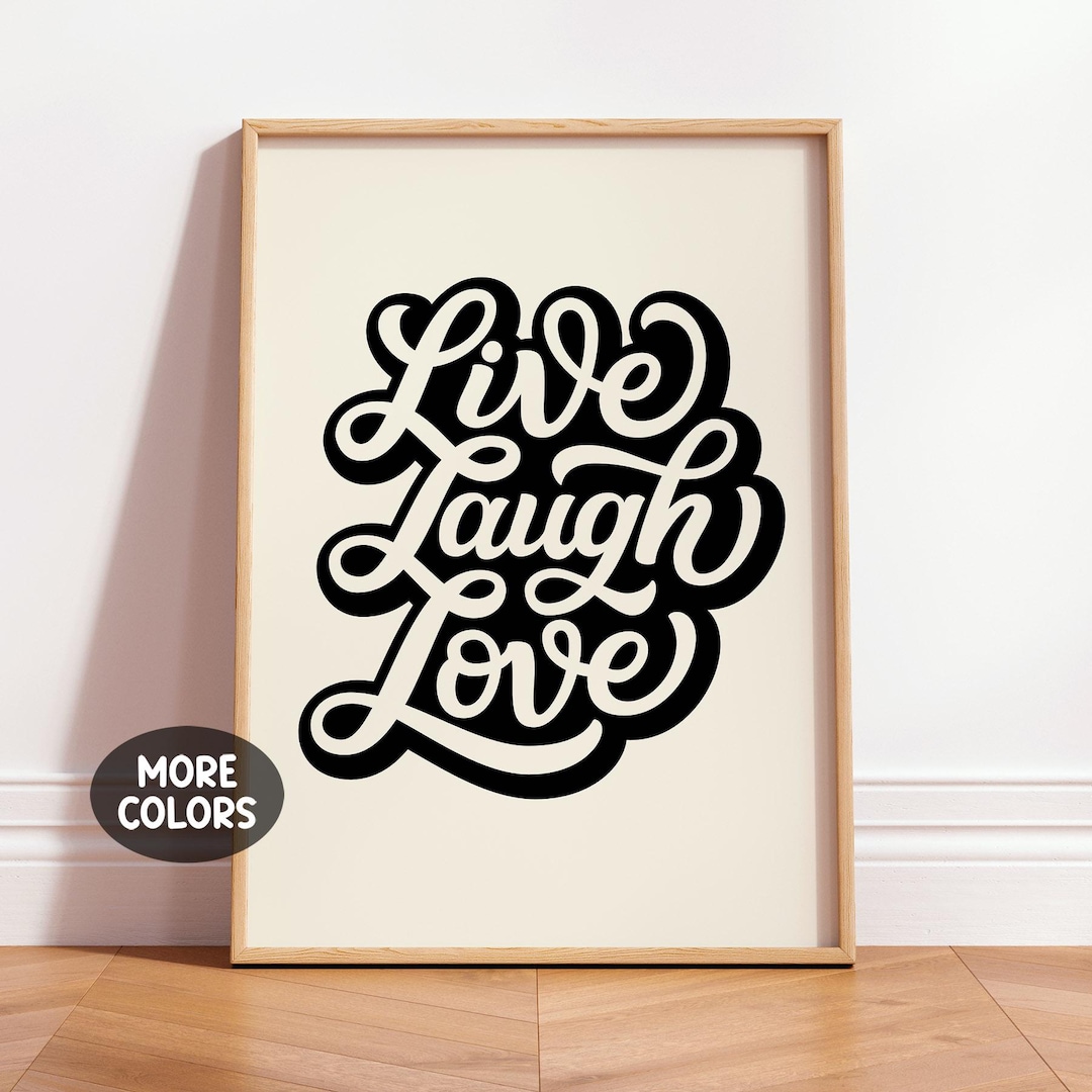 Printable Live Laugh Love Print, Modern Typography Wall Art, Minimalist ...