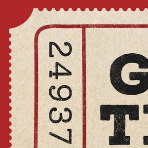 Red Good Times Ticket Poster, Trendy Wall Art Prints, Vintage Typography Retro Home Decor